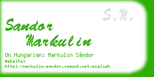sandor markulin business card